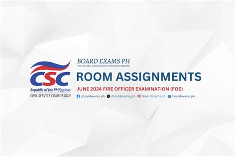 csc room assignment ncr|ROOM ASSIGNMENTS: June 2024 Fire Officer Examination (FOE).